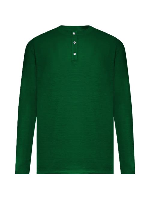 Roberto CollinaT-shirt a maniche lunghe con bottoni verde smeraldo Roberto Collina | 261MYA7004388 VERDE SMERALDO